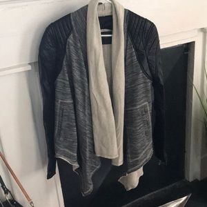 BLANK NYC Black & gray leather jacket